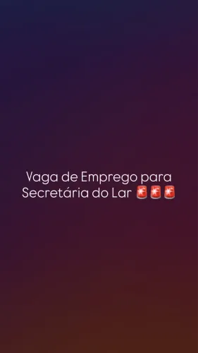 Vaga de Emprego para Secretária do Lar