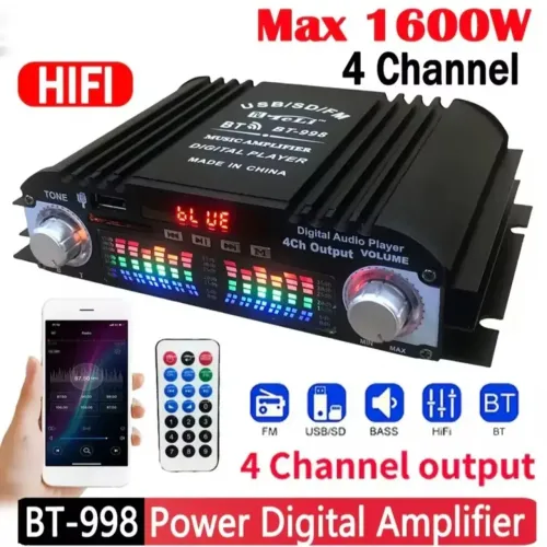Amplificador Bluetooth 4 Canais 1600W