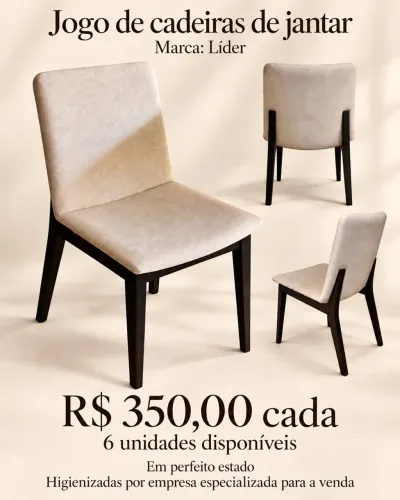 Conjunto 6 cadeiras Líder