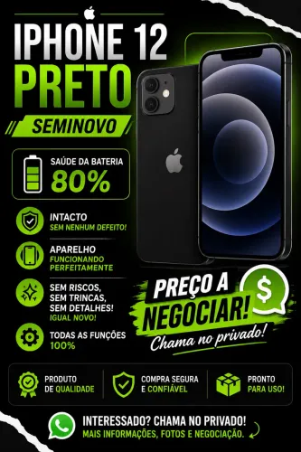 iPhone 12 preto seminovo