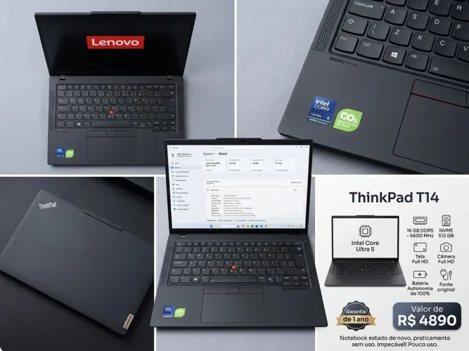 Lenovo ThinkPad T14 Gen 5 - Intel Core Ultra 5 / 16GB DDR5 / NVMe 512GB/14?FHD
