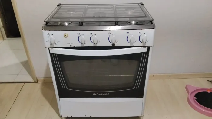 Fogão cinco bocas + armário cozinha balcão