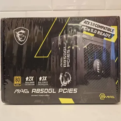 Fonte MSI MAG A850GL, 850W, 80 Plus Gold, Modular, PFC Ativo, Com Cabo, Preto - Novo