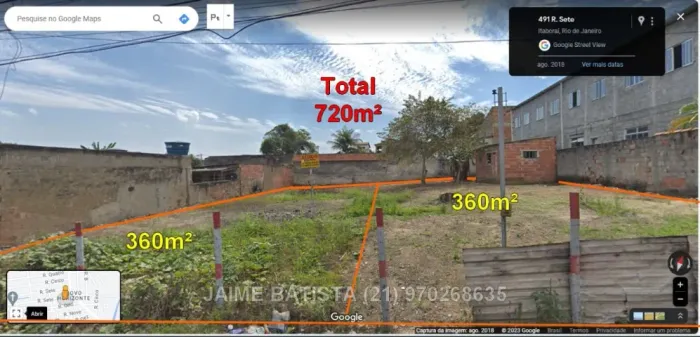 Terreno com 720m² na rua principal com RGI - Novo Horizonte, Manilha (Itaboraí/RJ)