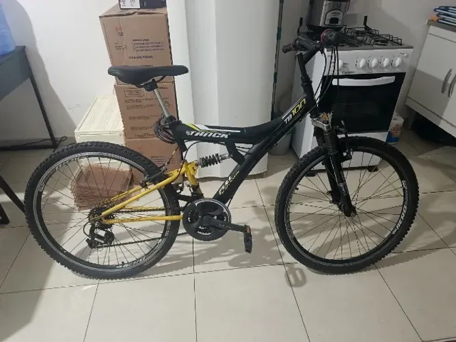 Bicicleta mountain bike TK3 Track TB 100 R26 tamanho do quadro 18 - preto/amarelo