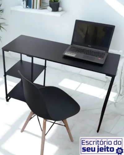 Mesa Multiuso 1,1m NOVA Estilo Industrial para Notebook Escritório Computador Estudo Gamer
