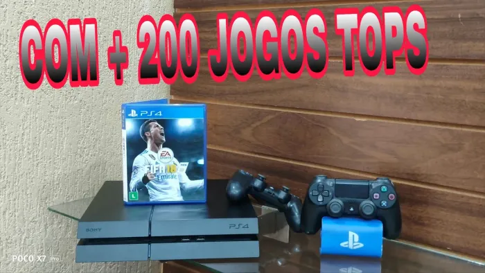 PlayStation 4 + 200 jogos tops
