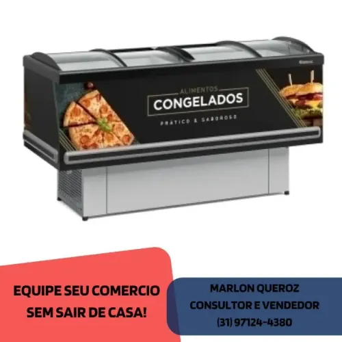 Ilha para Congelados Vidro Curvo 2M Gelopar