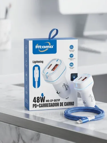 Carregador veicular 48W com cabo de iphone<br>Lacrado<br><br>35<br>Aceito cartão