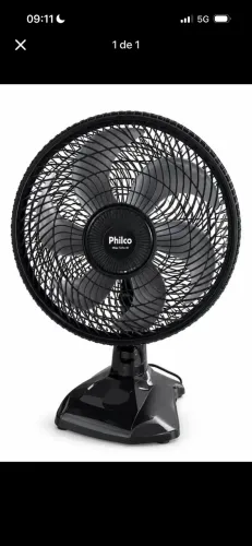 Ventilador de Mesa Philco Mega Turbo 40 Preto - Alta Potência e Ventilação