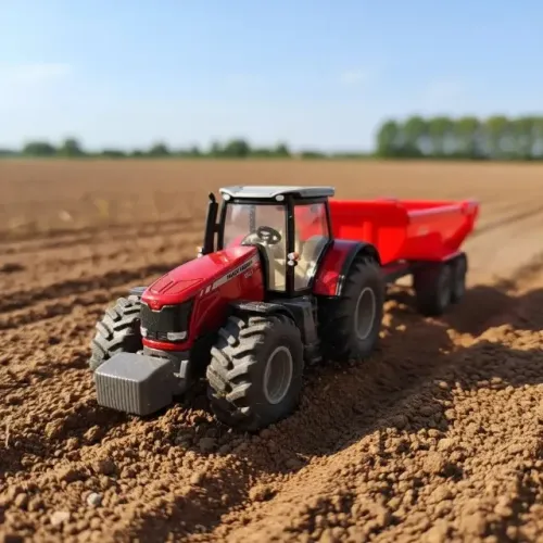 Miniatura Trator agrícola com implemento cacamba 
