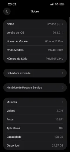 Vendo iPhone 14 Plus 128GB em excelente estado de conservação.
