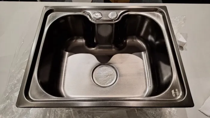 Cuba de Pia inox com válvula e dispenser