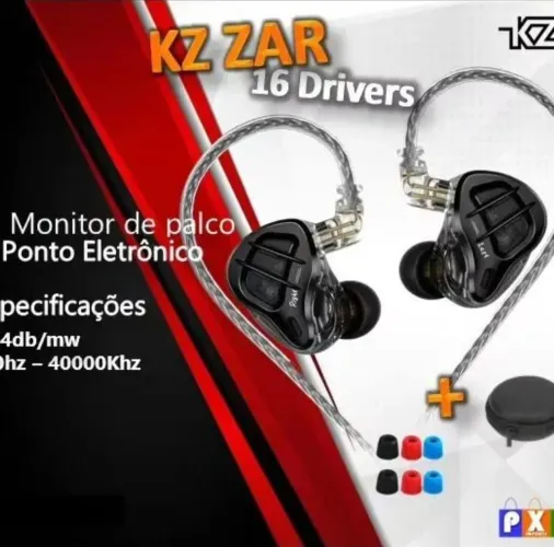 KZ ZAR 16 drivers + case + ponteiras novo lacrado