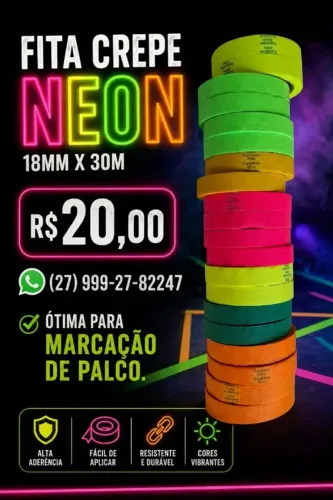 Fita crepe neon Premium 18mm x 30m