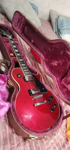 Guitarra golden les pol com cap Epiphone top de linha em Mogno excelente máquina mortifer