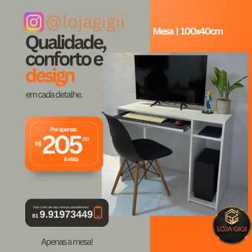 Mesa Para Computador / 100x40x75cm