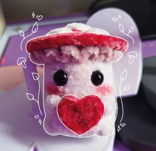 Cogumelo Branco de Crochê Amigurumi Fofinho Feito à Mão