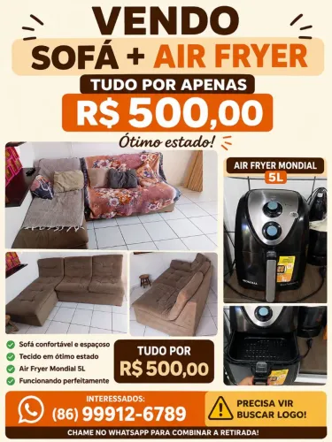 Vende se sofá+ Airfryer em ótimo estado de uso !!