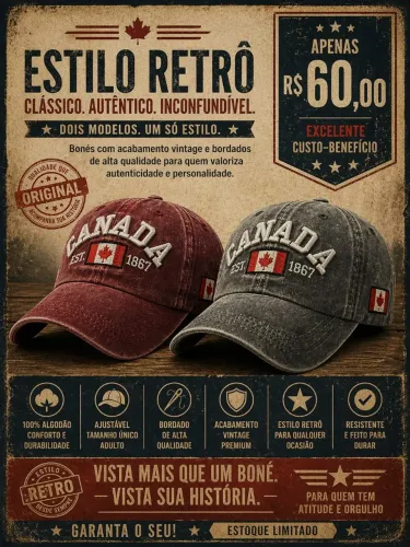 Boné Canadá retrô