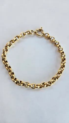 Pulseira de ouro 750 (elo amassado)<br><br>R$ 2.000