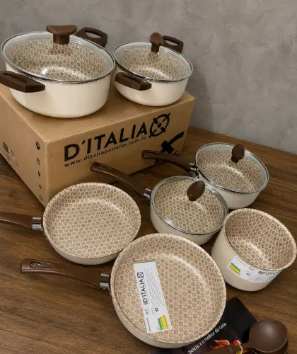 Jogo de Panelas D'Italia 8 Peças