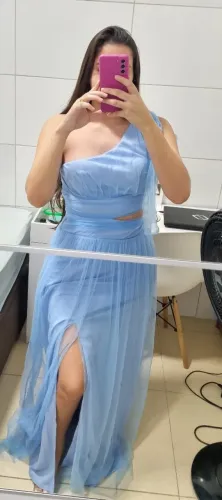 Vestido para festa, azul serenity