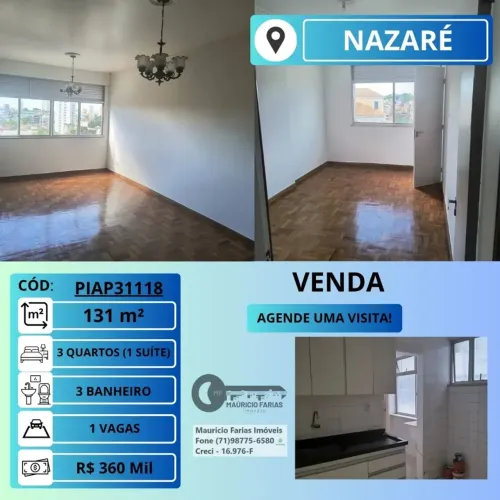 APARTAMENTO 3 QUARTO(1 suíte) com 131 M² EM NAZARÉ