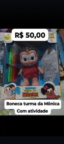 Boneca turma da mônica com atividades