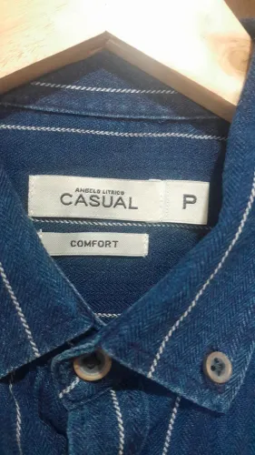 Camisa social azul royal