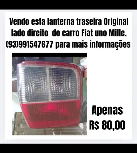 Lanterna traseira do Fiat Uno Mille 