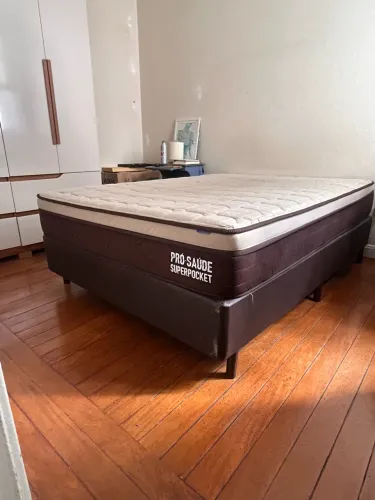 CAMA QUEEN ORTOBOM PRÓ-SAÚDE SUPERPOCKET + BASE | POUCO USO