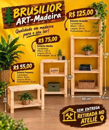 Kit 3 prateleiras para multiuso. Planta, cozinha, sala...