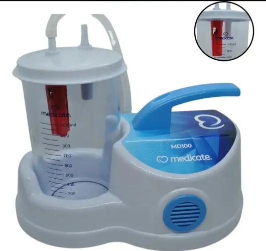 Aspirador de secreção Medicate Bivolt 1L MD100