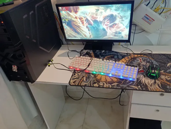 Pc game com tudo ,tela, ,mause de led, teclado de led,