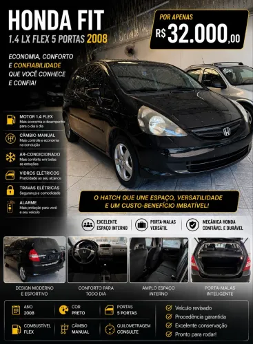 Honda Fit LX 1.4/ 1.4 Flex 8v/16v 5P Mec. 2008