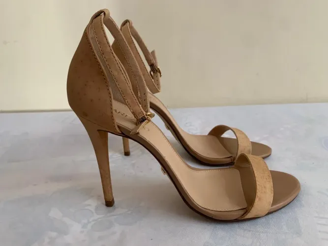 Sandália Arezzo Nude - Nobuck Acamurçado - Tam. 38