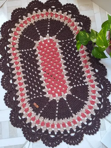 Tapete de crochê para banheiro/cozinha e porta