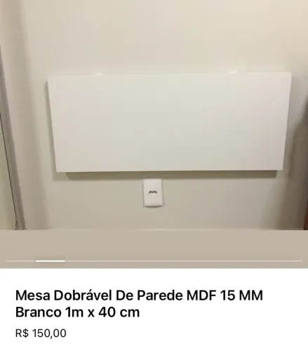 Mesa dobrável 1m x 40 cm branca pronta entrega