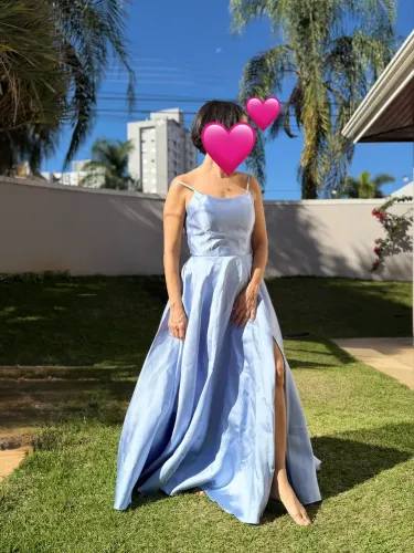 Vestido de festa azul serenity tam 38