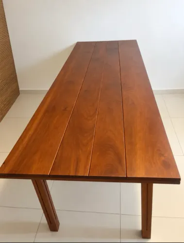 MESA ARTESANAL EM PEROBA ROSA MACIÇA 2,03M ? PEÇA ÚNICA