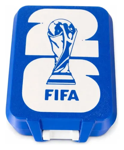 Caixa Porta Figurinha da Copa do Mundo 2026 Azul e Branca