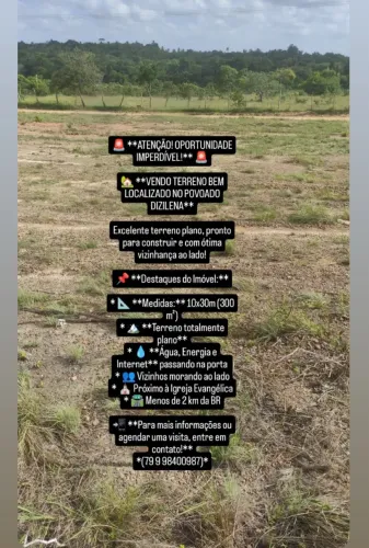 TERRENO PARA CONSTRUÇÃO 10 X 30 m