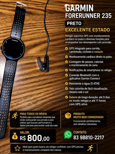 Relógio 235 forerunner