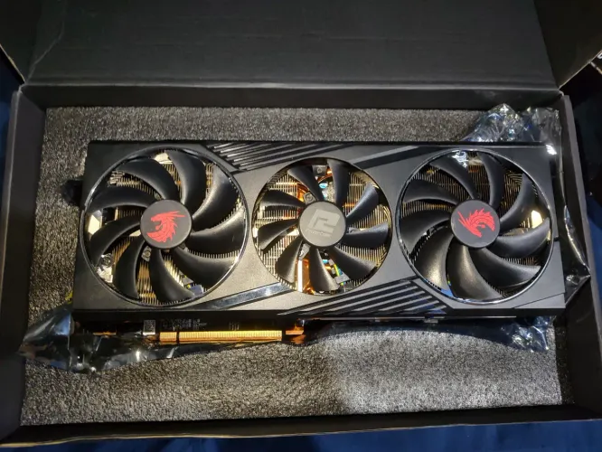 Placa de vídeo Rx 6800xt 16gb powercolor red dragon perfeita na caixa