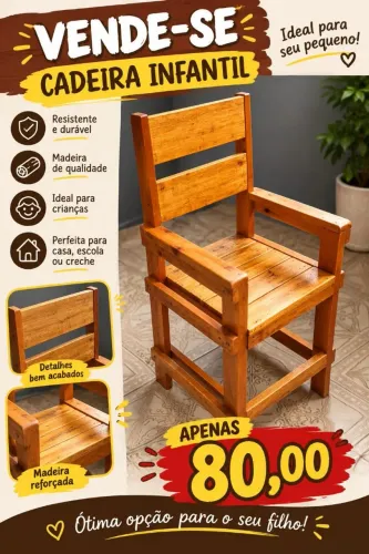 Cadeira infantil madeira