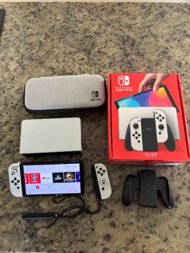 Nintendo Switch Oled Branco 64 Gb Hdmi con Controles