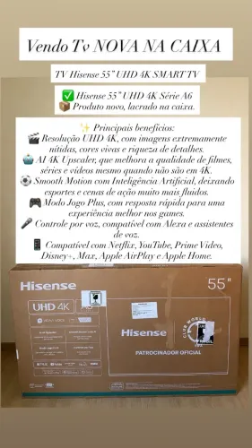 Tv HISENSE Nova Na Caixa