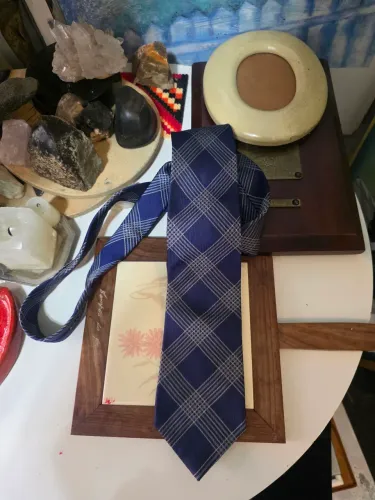 Gravata Banana Republic 100% Seda Xadrez Azul Marinho
