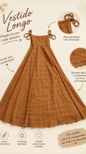 vestido terracota longo